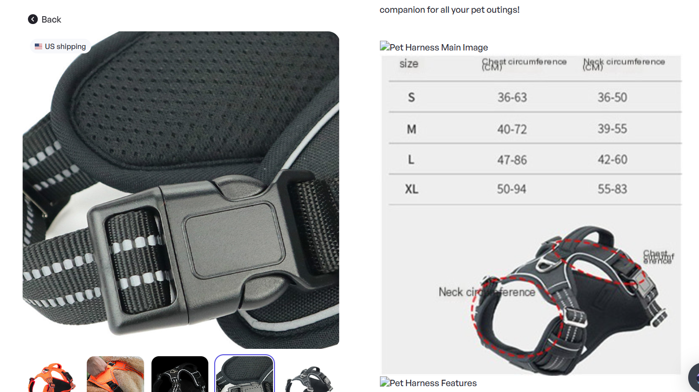 Rugged Outdoor Pet Harness with Handle